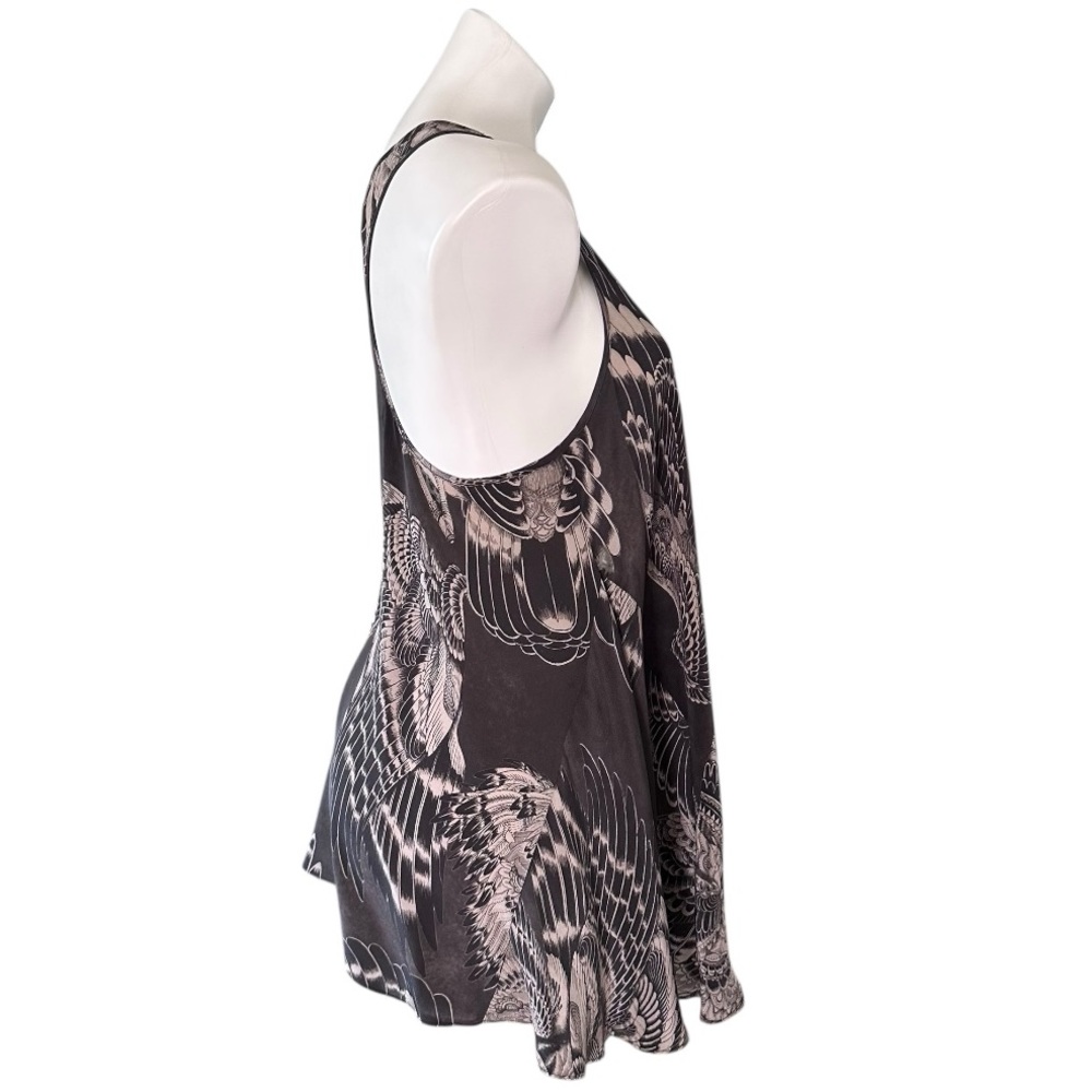 All saints Gray Silk Racerback Tank Top Size 4 - Picture 2 of 9